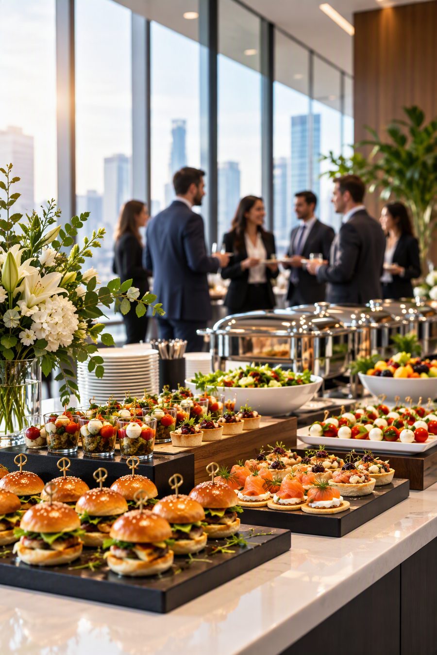 Corporate catering buffet service